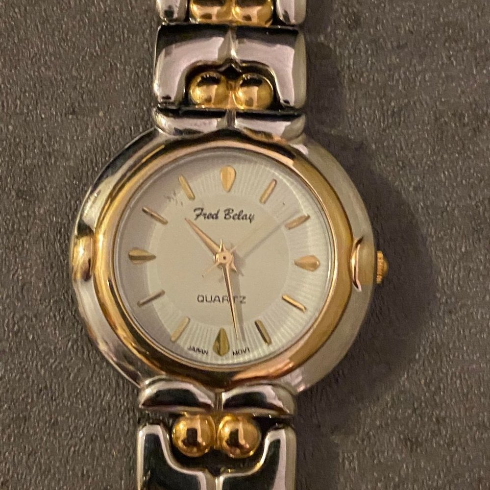 EUC Fred Belay Two Tone Silve & Gold Tone Women's Wristwatch